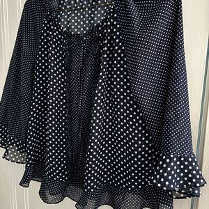 Melissa Paige Navy and White Polka Dot Blouse